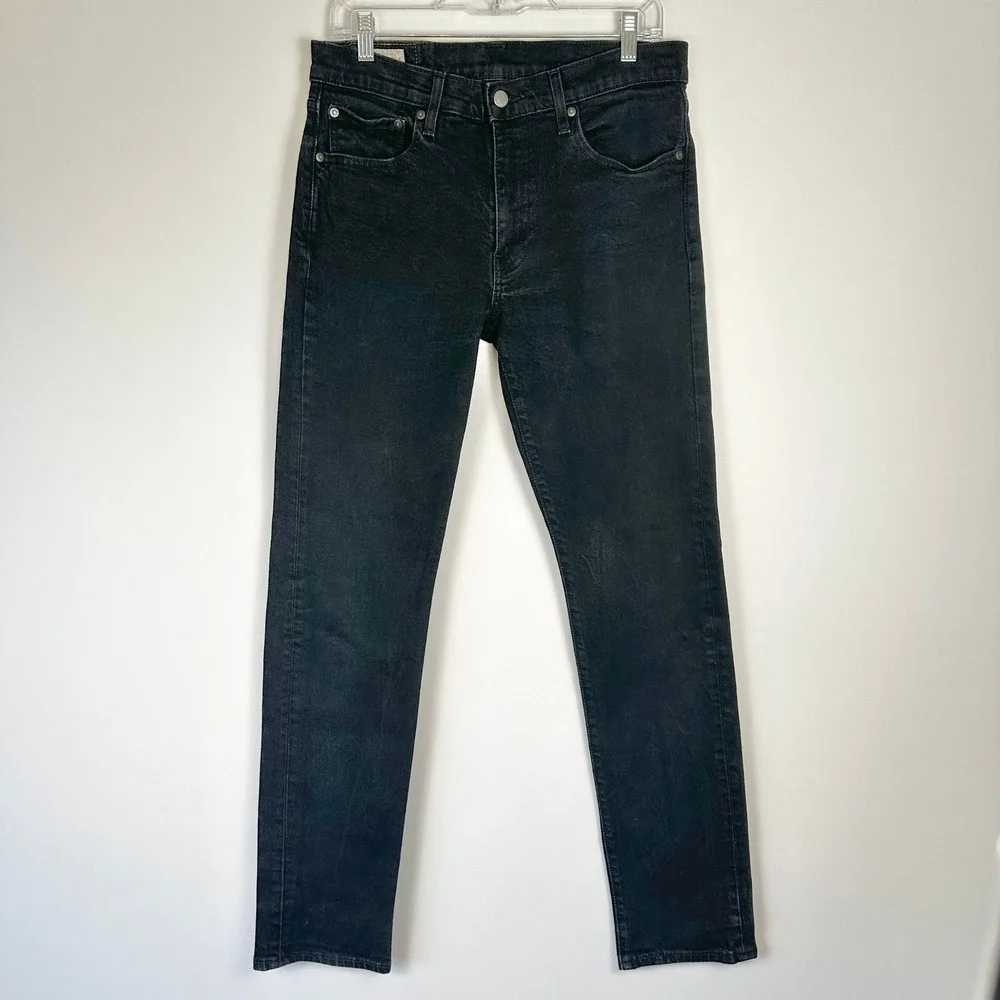 Levi's Premium 502‎ Regular Taper Black Denim Jeans Mens 32 Grunge Streetwear